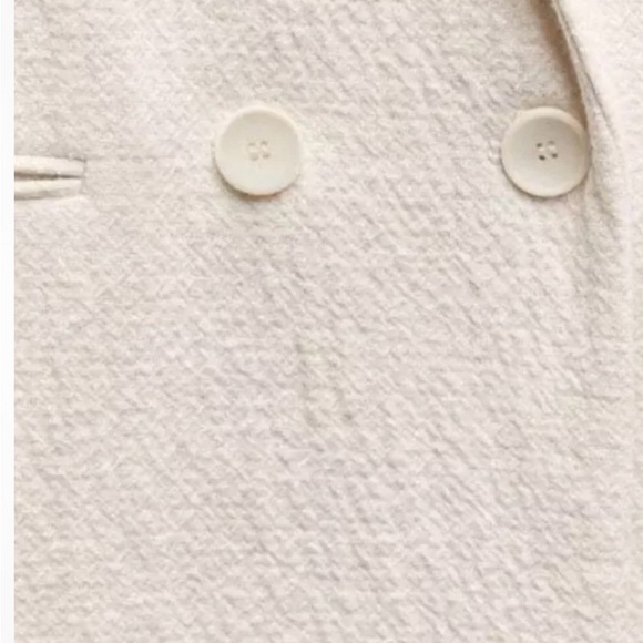MINIMALIST WOOL BLEND COAT ZW COLLECTION ECRU. Size M, L - Picture 8 of 11